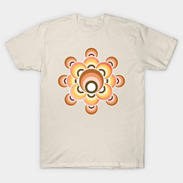 Retro 70's flower - earth tones T-Shirt by Home Cyn Home 